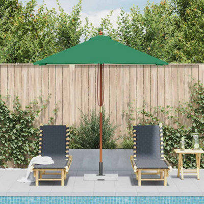 Walplus Garden Parasol With Wooden Pole 150X200 Cm Green - image 1
