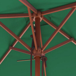 Walplus Garden Parasol With Wooden Pole 150X200 Cm Green - thumbnail 7