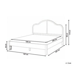 Beliani Bed Hounoux 180 X 200 Cm (Super King Size) Light Brown - thumbnail 3