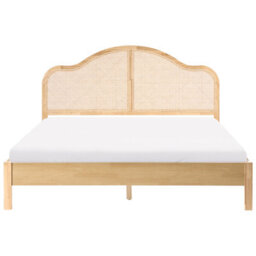 Beliani Bed Hounoux 180 X 200 Cm (Super King Size) Light Brown - thumbnail 4