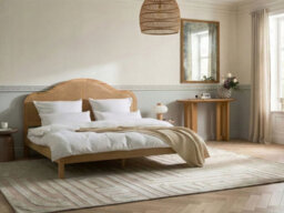 Beliani Bed Hounoux 180 X 200 Cm (Super King Size) Light Brown - thumbnail 2