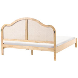 Beliani Bed Hounoux 180 X 200 Cm (Super King Size) Light Brown - thumbnail 5