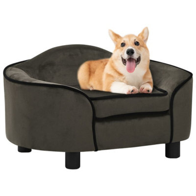 Berkfield Dog Sofa Dark Grey 67X47X36 Cm Plush - image 1