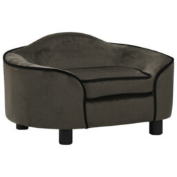 Berkfield Dog Sofa Dark Grey 67X47X36 Cm Plush - thumbnail 2