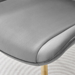 Furniturebox Set Of 2 Dining Chairs - Pesaro Modern Dining Chairs - Grey Velvet Gold Leg Dining Chairs - Kitchen Dining Room Chairs - thumbnail 7