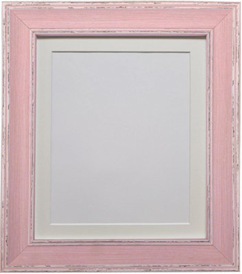 Frames By Post Scandi Distressed Pink Frame With Ivory Mount For Image Size 18 X 12 - image 1