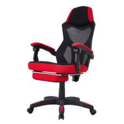 Living And Home High Back Black And Red Gaming Chair With Footrest
