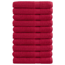 Berkfield Premium Sauna Towels Solund 10 Pcs Red 80X200 Cm 600 Gsm