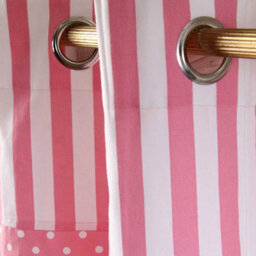 Homescapes Polka Dots Pink Ready Made Eyelet Curtain Pair, 137 X 228 Cm Drop - thumbnail 3