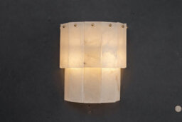 Brass bee Alabaster Wall Light. Solid Brass Wall Sconce. Antique Brass Satin Brass - thumbnail 9