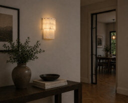 Brass bee Alabaster Wall Light. Solid Brass Wall Sconce. Antique Brass Satin Brass - thumbnail 2