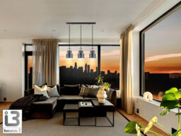 Luminosa Lighting Luminosa Erika Bar Pendant Ceiling Light Black, Copper 3Xe27 - Uk Stock - thumbnail 2