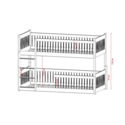 Arte Wooden Bunk Bed Boston Cashmere W198Cm X H130Cm X D97Cm - Soft-Toned Pine Frame With Guardrails - thumbnail 2