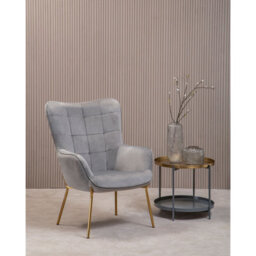 Orsina High Back Grey Velvet Armchair With Gold Legs, Versatile And Durable Armchair, Easy To Maintain Bucket Chair - thumbnail 5