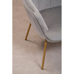 Orsina High Back Grey Velvet Armchair With Gold Legs, Versatile And Durable Armchair, Easy To Maintain Bucket Chair - thumbnail 8