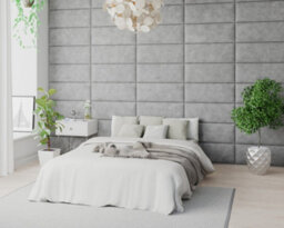 Aspire Easymount Wall Mounted Upholstered Panels, Modular Diy Headboard In Kimiyo Linen Fabric, Silver (Pack Of 4) - thumbnail 3