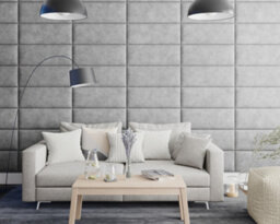 Aspire Easymount Wall Mounted Upholstered Panels, Modular Diy Headboard In Kimiyo Linen Fabric, Silver (Pack Of 4) - thumbnail 2