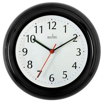 Acctim Wycombe Kitchen Wall Clock Quartz Arabic Numerals Black 22Cm 21413
