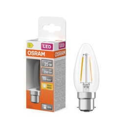 Osram Led Lamp Star Light Bulb Candle Shape B25 Filament B22D Clear 6 Pack - thumbnail 3