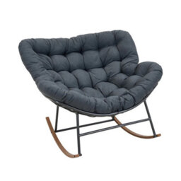 Grey Large Nest Rocking Chair Padded Cushion Accent Chair Indoor Lounge Chair - thumbnail 5