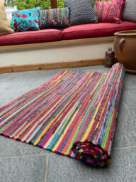 Second Nature Online Rainbow Rug Outdoor And Indoor Multicolour Flat Weave Style 60 Cm X 200 Cm - thumbnail 7