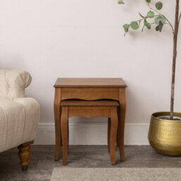 Melody Maison Dark Wood Set Of 2 Nest Of Tables - Ashwell Range - thumbnail 4