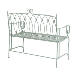 Charles Bentley Heritage Green Decorative Rustic Metal Garden Bench - thumbnail 7