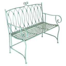 Charles Bentley Heritage Green Decorative Rustic Metal Garden Bench - thumbnail 2