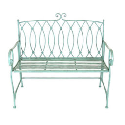 Charles Bentley Heritage Green Decorative Rustic Metal Garden Bench - thumbnail 3