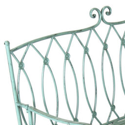 Charles Bentley Heritage Green Decorative Rustic Metal Garden Bench - thumbnail 4