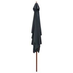 Berkfield Outdoor Parasol With Wooden Pole 200X300 Cm Anthracite - thumbnail 3