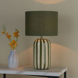 Pagazzi Lighting Pagazzi Zella Green Striped Table Lamp - thumbnail 1