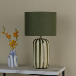 Pagazzi Lighting Pagazzi Zella Green Striped Table Lamp - thumbnail 2