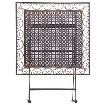 Beliani Bistro Table Black Iron Foldable Distressed 70Cm Square - Compact Outdoor Folding Table For Balconies And Patios - image 1