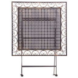 Beliani Bistro Table Black Iron Foldable Distressed 70Cm Square - Compact Outdoor Folding Table For Balconies And Patios - thumbnail 1