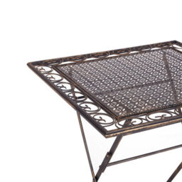 Beliani Bistro Table Black Iron Foldable Distressed 70Cm Square - Compact Outdoor Folding Table For Balconies And Patios - thumbnail 5