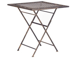 Beliani Bistro Table Black Iron Foldable Distressed 70Cm Square - Compact Outdoor Folding Table For Balconies And Patios - thumbnail 3