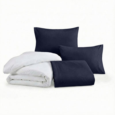 Ameha Duvet 13.5 Tog With Navy Duvet Cover & Matching Pillowcases, Breathable, Bedding Set, Super King 260X220Cm - image 1