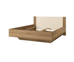 Arte Stylish Vertina 31 Bed Frame Eu King 1640mm X 860mm X 2050mm In Oak & Beige - Elegant Mattress Support - thumbnail 2