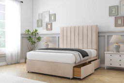 "Comfort Tokyo Sand Naples Divan Bed Base 2 Drawers Same Side - 54"" Floor Standing  2'6 Small Single" - thumbnail 1