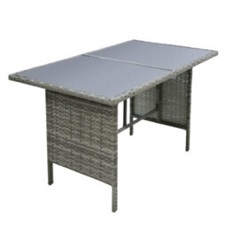 Alia Rattan Garden Corner 6 Seater Outdoor Sofa Dining Set With Glass Table Grey, Garden Furniture Set - thumbnail 9