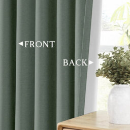 Ameha Sage Green Curtain Plain 100%blackout Winter Summer Energy Efficient Thermal Insulated Drapes Bedroom Living Room 90X90' Uk - thumbnail 9