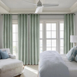 Ameha Sage Green Curtain Plain 100%blackout Winter Summer Energy Efficient Thermal Insulated Drapes Bedroom Living Room 90X90' Uk - thumbnail 3