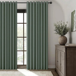 Ameha Sage Green Curtain Plain 100%blackout Winter Summer Energy Efficient Thermal Insulated Drapes Bedroom Living Room 90X90' Uk