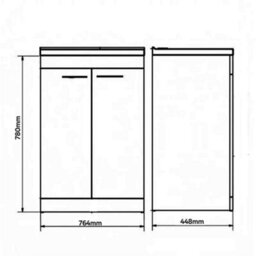 Clifton Bathroom 2-Door Floor Standing Vanity Unit With Basin 800mm Wide White 1 Tap Hole - White Gloss - Brassware Not Included - thumbnail 3