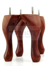 L&F Queen Anne Wooden Legs 150mm Mahogany Stain High Set Of 4 Replacement Furniture Feet Chairs Sofas Footstools M10 (10mm) - thumbnail 7