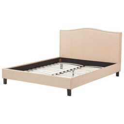 Beliani Bed Fabric Montpellier 180 X 200 Cm (Eu Super King) Beige - thumbnail 5