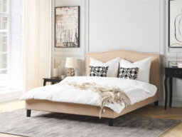 Beliani Bed Fabric Montpellier 180 X 200 Cm (Eu Super King) Beige - thumbnail 2