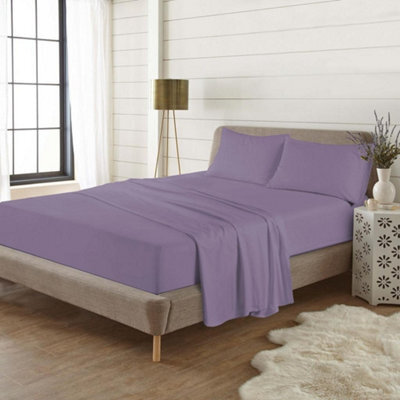 Homes & Linen Extra Deep Flannelette Fitted Sheet 100% Brushed Cotton 40Cm Deep Fitted Bed Sheet