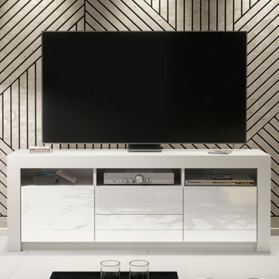 Creative Furniture Shine Tv Unit 160Cm - White With Gloss Doors - image 1